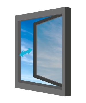 Naar buiten draaiend raam